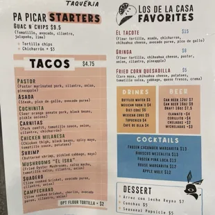 menu