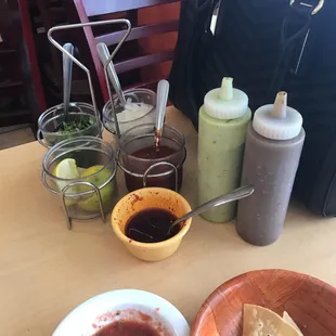 The salsa selection is great . The chile de aceite is so good