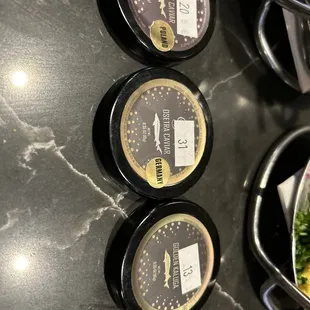 A few of the caviars I tried, I enjoyed the polish caviar the best.