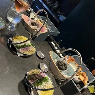 Caviar and accoutrements