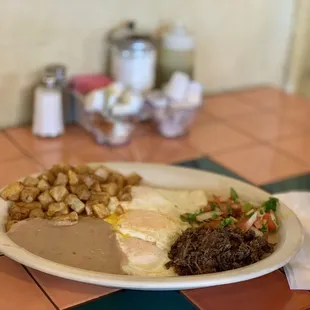 Barbacoa &amp; egg plate Breakfast (on the back of menu- weekend specials)