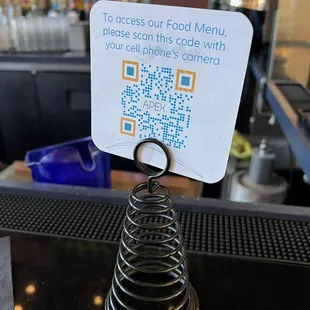 a qr code on a bar