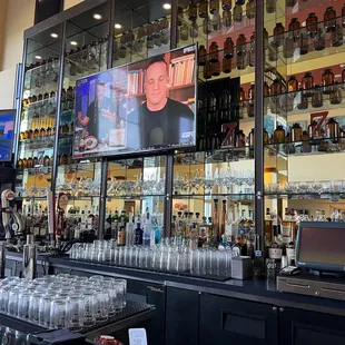 a bar with a lot of liquor