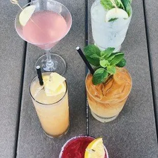 a variety of cocktails