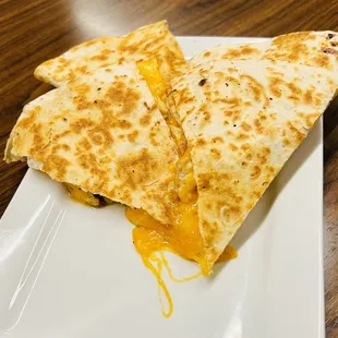Chicken and cheese quesadilla