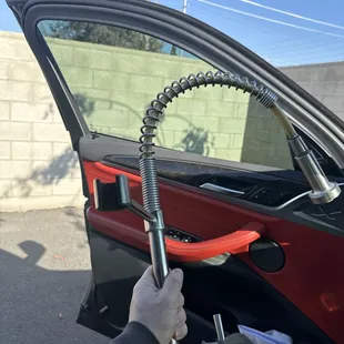 Faucet spring completed corroded bent outward to the right. Cadell is the brand.