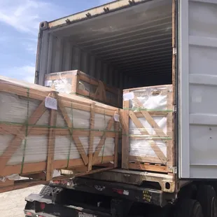 Unloading Granite Countertop container