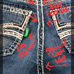 No repair, terrible sewing job, paid cash upfront for this.