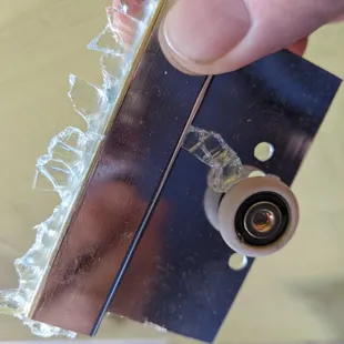 Fixture after door shattered.