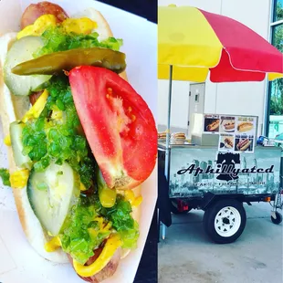 Our signature Polish sausage dressed like a Chicago dog!