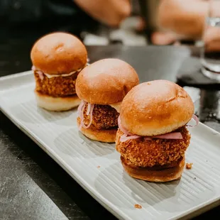 Crab cake sliders (summer 2021 menu)