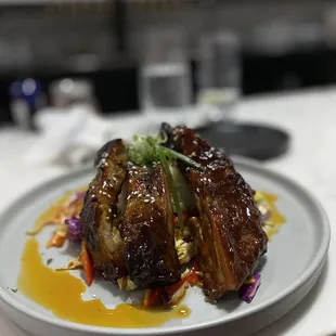 a plate of food on a table