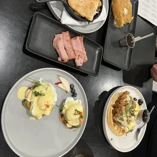 California eggs benedict, romenesco hash, and pumpkin spice French toast