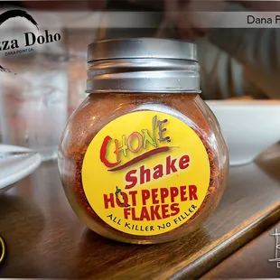 Chone Shake Hot Pepper Flakes - A little goes a long way... 'Very good! (Locally sourced)