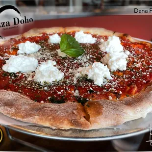 Burrata Pizza - Tomato sauce, burrata cheese, basic &amp; garlic