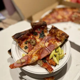 Packing up some leftovers for my brother with spicy peppers from the garden! So delicious!!!