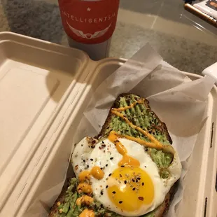 Avocado Toast with over easy egg