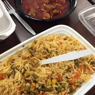 Veg. Biriyani with Chicken Tikka