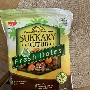 a bag of fresh date nuts