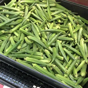 Best looking okras I've ever seen at a grocery store!