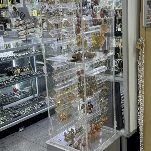 a display of jewelry in a store
