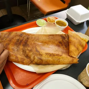 a plate of food on a table