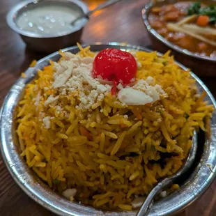 Chicken Biryani ($16) - 3 stars. Fine, but not super memorable. Good mixed with all our other food. Sun dinner 2024-10-27