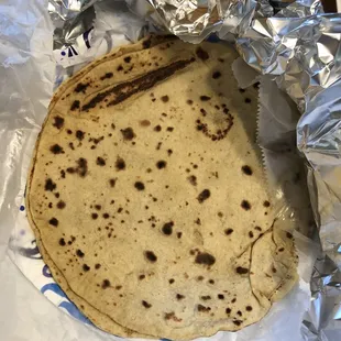 Roti (whole wheat flat bread).