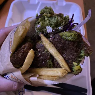 Excuse the little chunk of falafel missing haha, took a little bite ;p PITA - (Build Your Own)