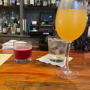 a hibiscus shot (not on the menu) bottomless mimosas