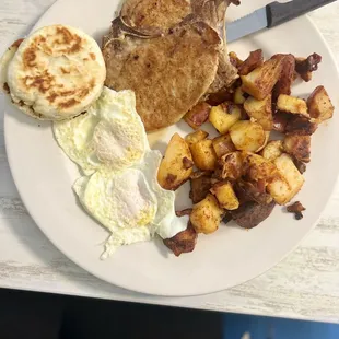 Pork chop breakfast