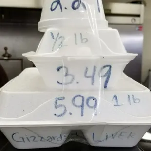 a stack of plastic containers