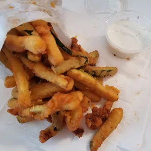 Zucchini fries a bit oily. $4.75