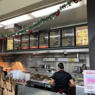 a man sitting at the counter