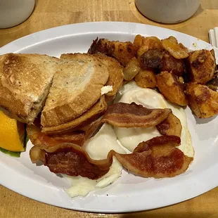 The Egg Apollo with bacon