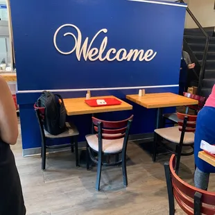 As you enter the establishment.