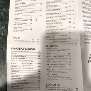 Current menu