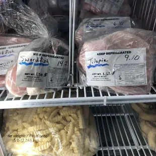 They have all sorts of Frozen Meats and Fish.