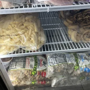 They have precut French Fries and Onion Rings.