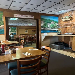 the dining area of the restaurant