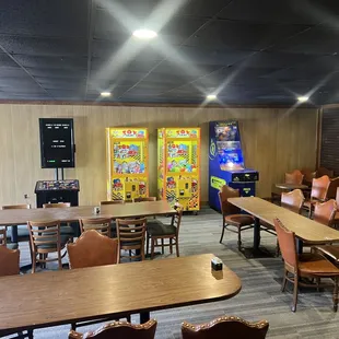 tables and chairs in a restaurant