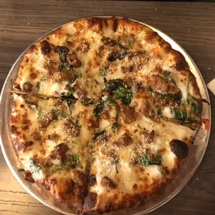 Build your own (spinach, sausage, and Alfredo)