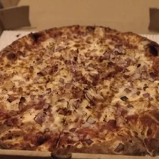 Chicken, bacon, and onion