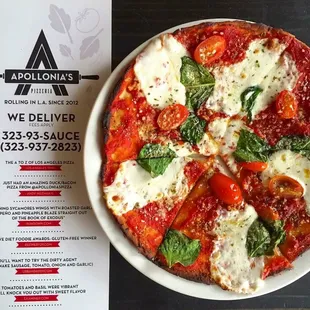 Gluten-free crust with added fresh-mozzarella.