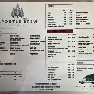 Winter menu