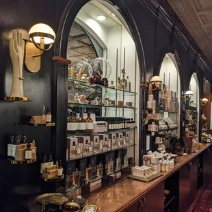 a long counter in a store