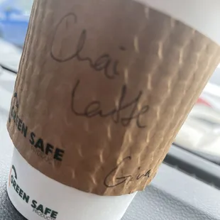 Chai tea and my name spelled correctly for the win! LOL!