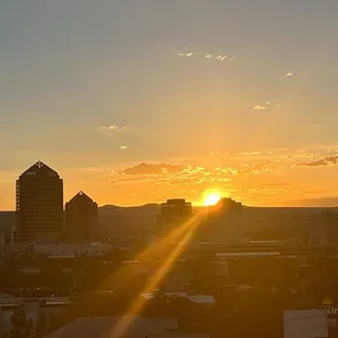 Sunset over downtown