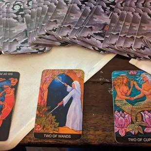 tarot cards on a table