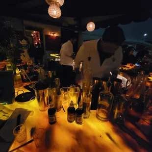 a man standing at a bar